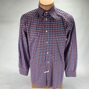 Eton L/S Button Front Multi-color Slim Large EUC